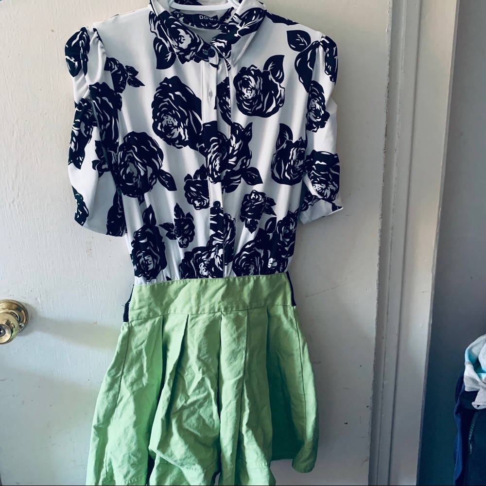 Black and White Rose Dress